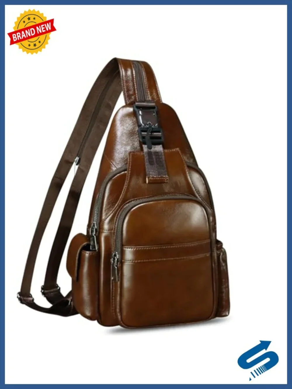 Genuine Leather Convertible Sling Backpack Crossbody Handmade Shoulder Bag